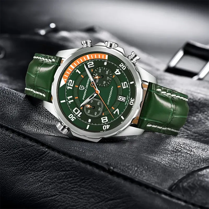 Pagani Design Quartz Chronograph Green Dial Men's Watch- PD-1811